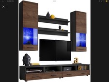 Furniture Living Room Set Cupboard TV Unit Modern Cabinet Wall Shelf Stand Fly