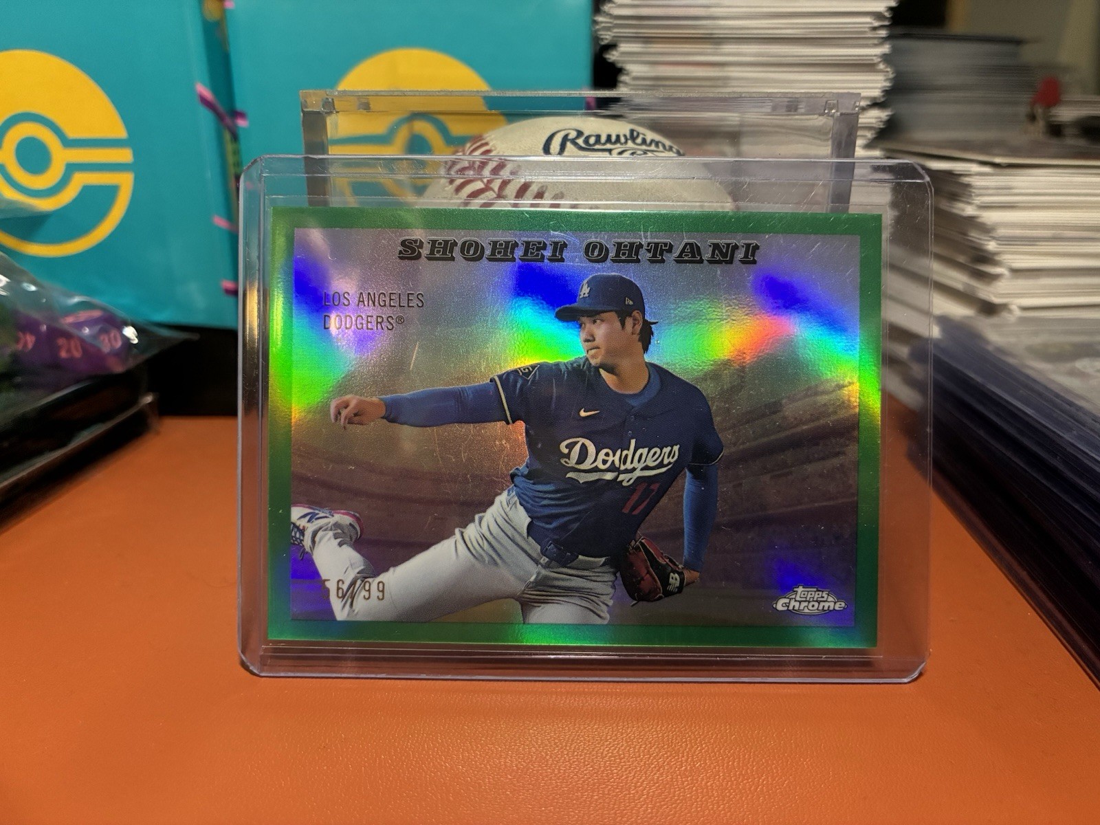 2025 Topps Chrome Platinum #55RS-19 Shohei Ohtani Rails and Sails Green #/99 view 3