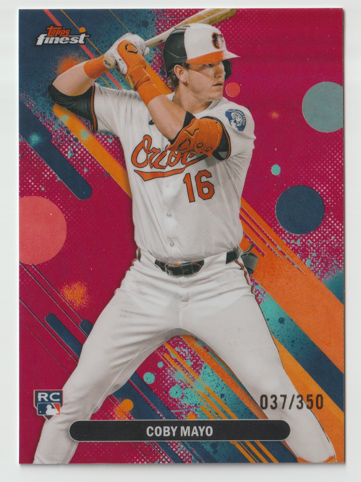 2025 Topps Finest #26 Coby Mayo RC Magenta Refractor /350