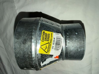 Galvanized 6'' to 4'' Round Duct Reducer HVAC Galvanized Steel Vent Adapter