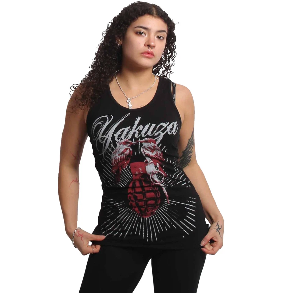 Neues Yakuza Damen Grenade String Tanktop - Schwarz - Bild 1 von 1