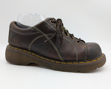 Dr. Martens 12283 Vintage Brown Leather Platform Shoes Women's US Size 8 - Y2K