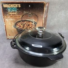 Wagner's 1891 Original Cast Iron 2 Qt Bean Pot Dutch Oven Glass Lid Box 1272 USA