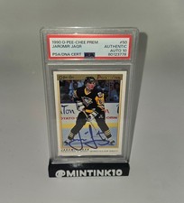Jaromir Jagr 1990-91 O-Pee-Chee Premier Autograph Rookie Card #50 PSA/DNA 10 (JA. rookie card picture