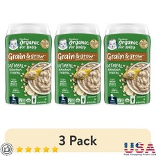 Organic Baby Oatmeal Cereal Banana 3 Pack Stage 2 Easy Mix 8 oz Nutrient Rich US