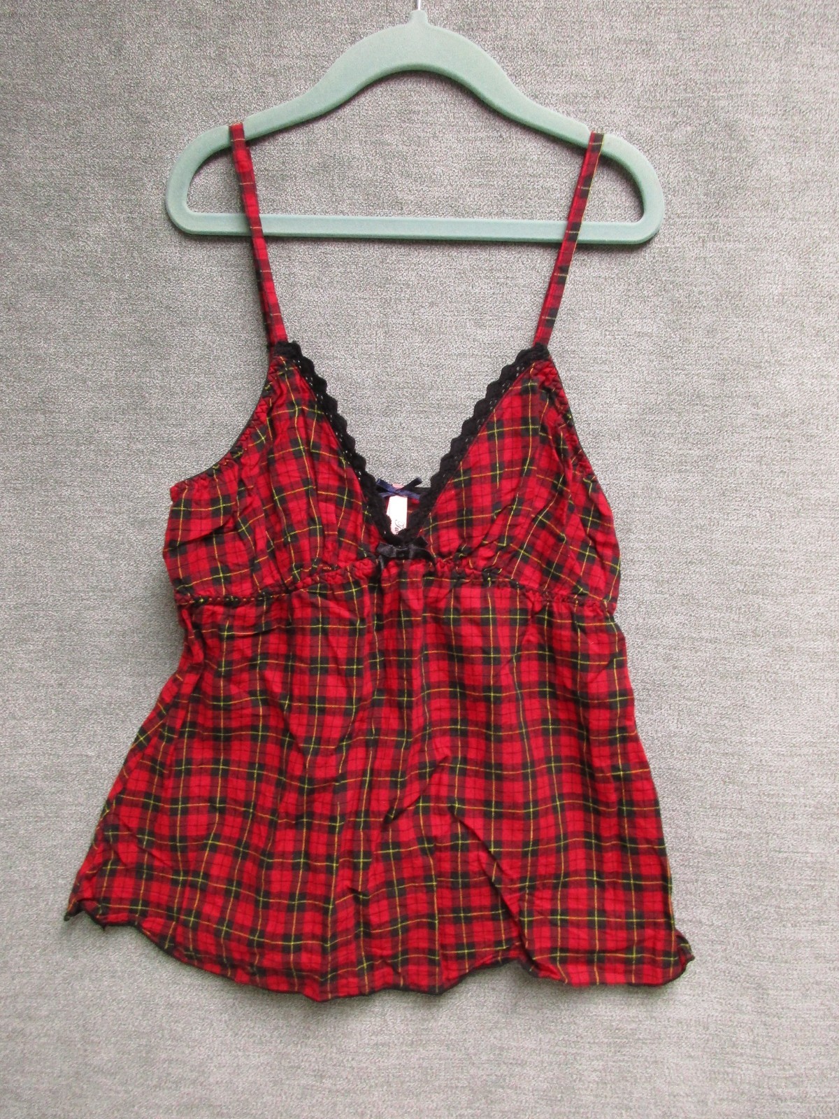 Women's Teen's Junior's  Twenty One  S camisole top sleeveless shirt red plaid