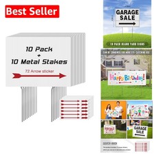 Durable Blank Corrugated Yard Signs Set with 10 Stakes and 72 Arrow Stickers