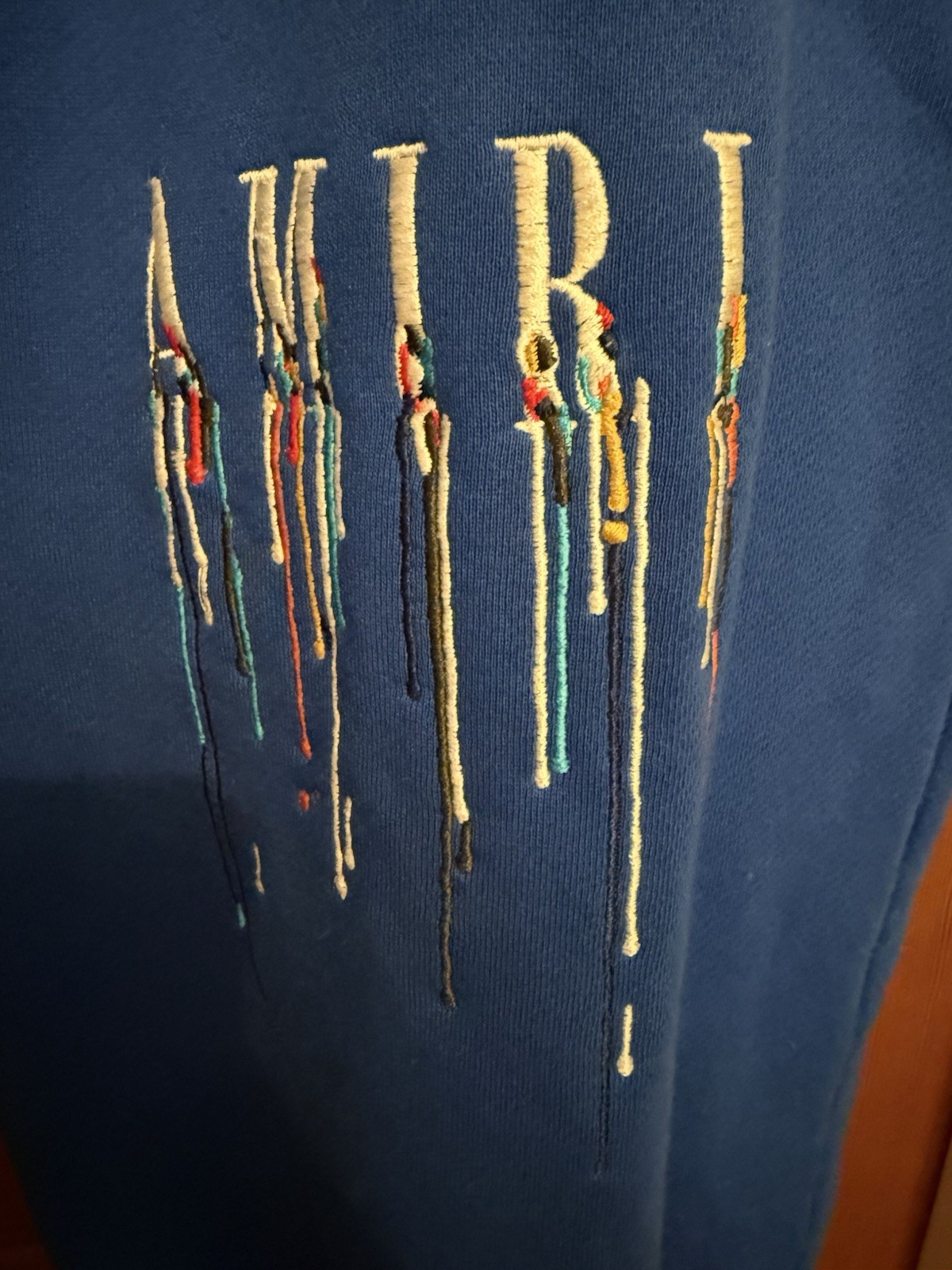 Amiri Paint Drip Core Blue Sweat Pants Size Medium Brand New