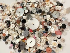 Mother of Pearl Shell Buttons: 10-35mm (2 oz appx 110 buttons)