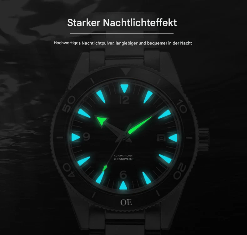 Taucher Automatikuhr 41mm Saphirglas Seagull 8215 Werk 10ATM Leuchtend Corgeut - Bild 3 von 4