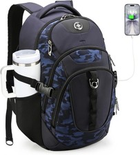 Swissdigital Design Laptop Backpack with USB Charging Port, Travel Backpack Fits