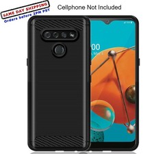 Funda de fibra de carbono a prueba de golpes para LG K51 LM-K500UM fácil de instalar