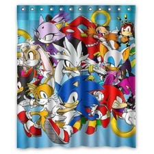 awesome Waterproof Shower Curtain Sonic the Hedgehog Polyester Decor Bathroom