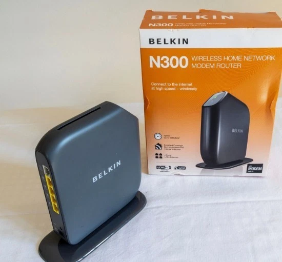 Belkin N300 Modem Router Wireless con scatola originale e alimentatore - Immagine 2 di 2