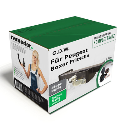 G.D.W. Anhängerkupplung starr & 13poliger E-Satz für Peugeot Boxer Pritsche 05-