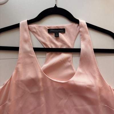 Banana Republic Dress Size 4 Pink Sleeveless Pleated Ruffle Hem Mini