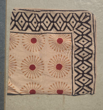 Handmade Cotton Bandana Sun Print Cream Scarf Boho Head Wrap Block Print Unisex