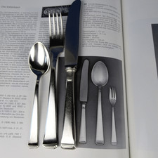 Art Deco OKA Besteck, Modell 121 Pyramide, 18tlg. Otto Kaltenbach, 90er Silber