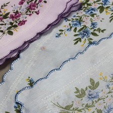 Mixed Lot 20 Vintage Floral Cotton Handkerchiefs for Women 11.8" Hankies Hanky