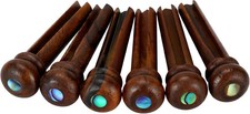 6Pcs Rosewood Guitar Bridge Pins Inlaid Abalone Dot Acoustic Guitar Replacement