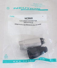 Neutrik NC5MX 5 Pin Male XLR Cable Connector Nickel  Silver - NOS
