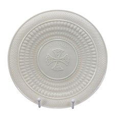 Belleek Christmas 9inch Plate Dish Fine Porcelain 1971 7th century cross Durrow