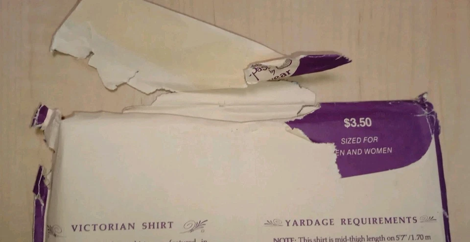 Folkwear 202 Sewing Pattern Unisex Victorian Shirt Tunic Nightshirt XS-XL VTG UC - Image 3 of 4