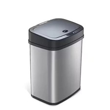 NINESTARS Motion Sensor Trash Can Black Stain...