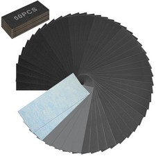 50 Pcs Sandpaper Sheets, 13 Grits 120 5000 Wet Dry Assortment for Wood Metal
