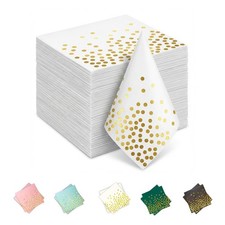 100 PCS Gold Napkins 6.5x6.5 Inch Paper Wedding Party Holiday Dinner Supplies