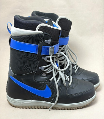 Nike SB Zoom Force 1 Snowboard Boots Mens 12 Black Royal Blue 334841-008 AF1