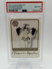 2001 Fleer Greats of the Game - Autographs Warren Spahn (AU) PSA 8