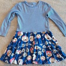 Tea Collection Blue Striped Floral Girls Dress