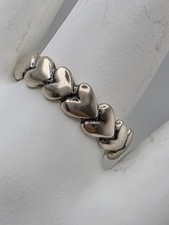 Vintage Multi Hearts Band Ring Sterling Silver 925 Size 9