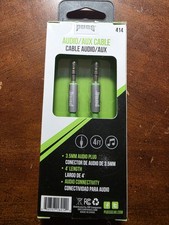 Pugs 414 AUX Cable 3.5mm Audio Plug 4Ft Silver Universal Compatibility