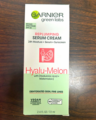 Garnier Green Labs Hyalu-Melon Serum Cream Face Moisturizer SPF 30 2.4 oz