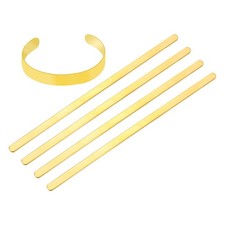 5 Pcs Bracelet Blanks 1/4" x 6" Stainless Steel Stamping Bangle Blanks, Gold