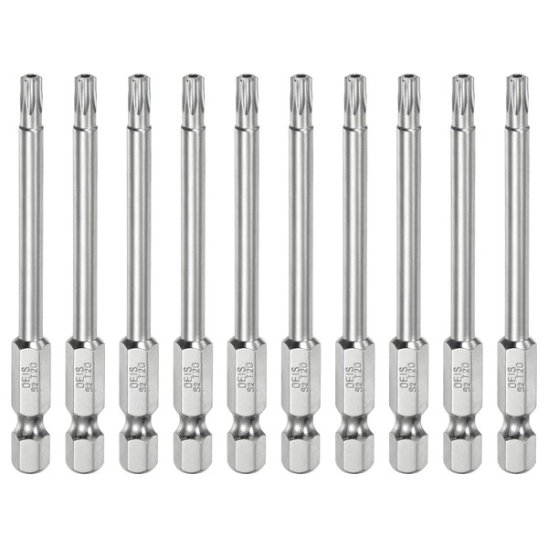 "10 StüCk T20 Sicherheits Torx Bit 1/4\" Sechskantschaft 3\" Lang S2 Stahl"-image
