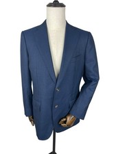 Suitsupply Lazio Blazer Men 42 Slim Blue Barberis Italy Wool Single B, 2 Vent
