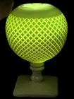 Vintage Westmoreland English Hobnail Pedestal Glass Vase, Green Manganese Glow