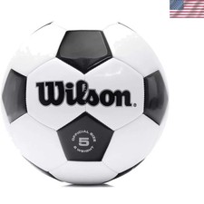 Professional Style Wilson Soccer Ball - Size 5, Black/White, Perfect for Adults