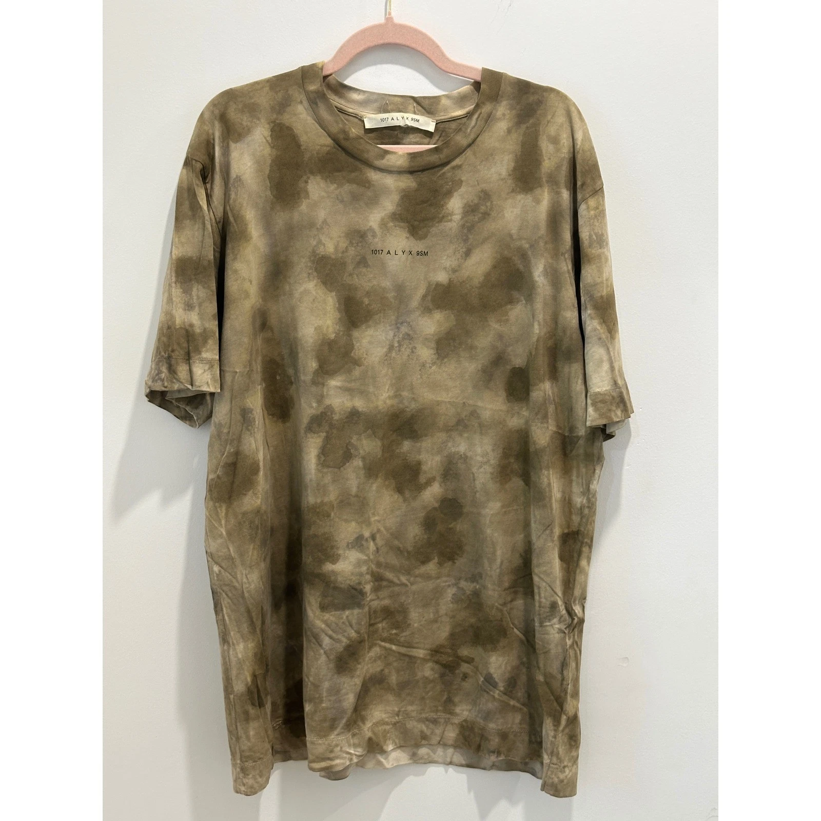 1017 ALYX 9SM Mens Tie Dye T-Shirt and Shorts Set Brown Tan XXL Made in Italy
