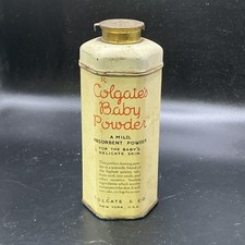 Vintage Colgate Baby Powder Talc Advertising Tin Partially Full
