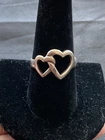 Vintage 925 sterling silver double heart ring size 9 estate jewelry