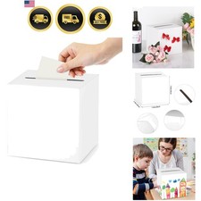 White Card Box Wedding Favors Post Box Cardboard Receiving Money Box Holder f...