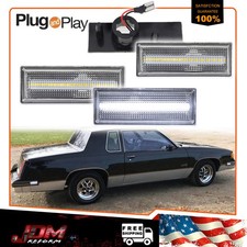 For 1981-88 Oldsmobile Cutlass 442 Clear Front+Rear White LED Side Marker Lights