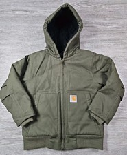 Carhartt Canvas Active Jacket Bomber Hooded Coat Youth XXS 4-5 Insulated