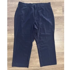 Catherines Rightfit Curvy Petite Women's Navy Blue Elastic Back Dress Pants 20WP