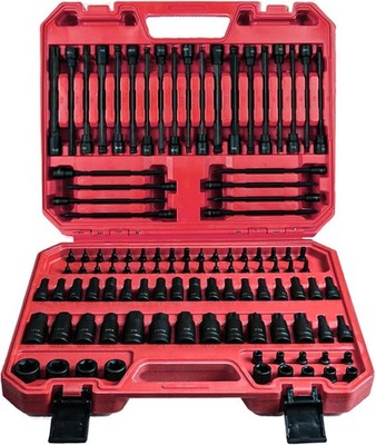 AMM 107PCS Allen and Torx bit socket set, 1/4'', 107PC Bit Socket Set, Black