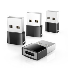 Syntech USB to C Adapter 4 Pack, Type C Female Male Black